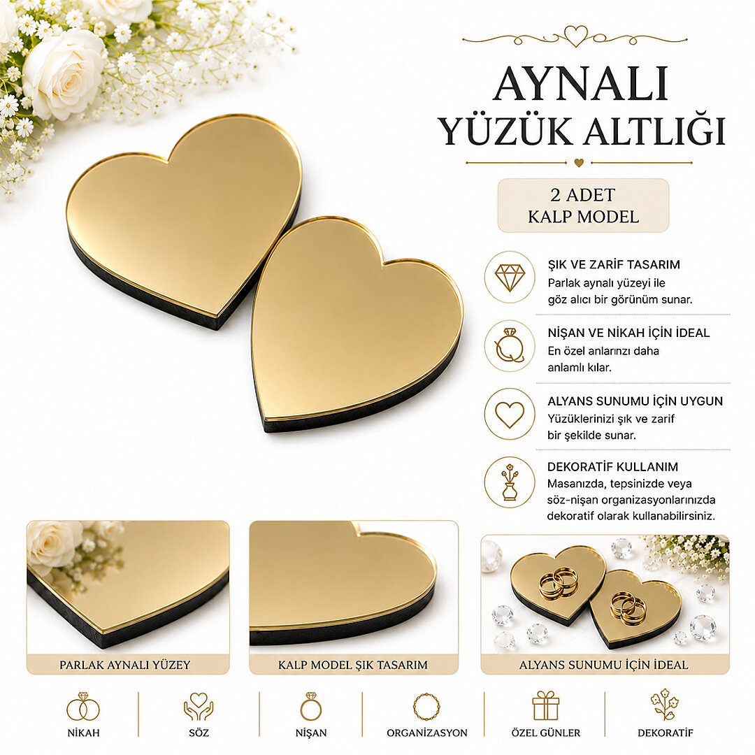 Aynalı Yüzük Altlığı Gold - 2