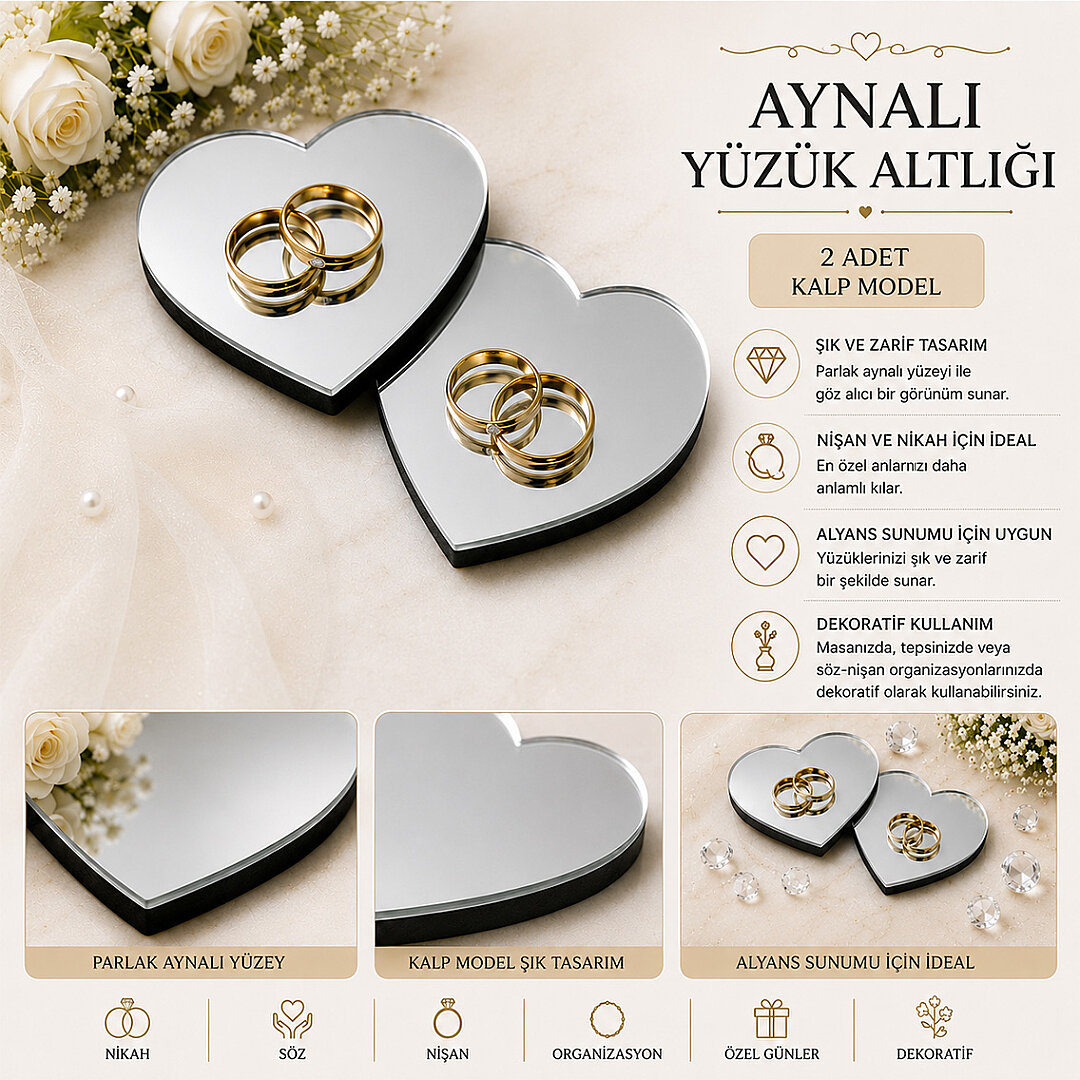 Aynalı Yüzük Altlığı Gümüş - 2