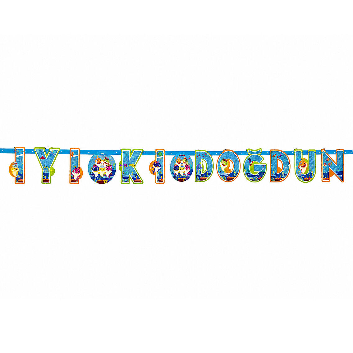 Baby Shark Temalı Happy Birthday Banner - 1