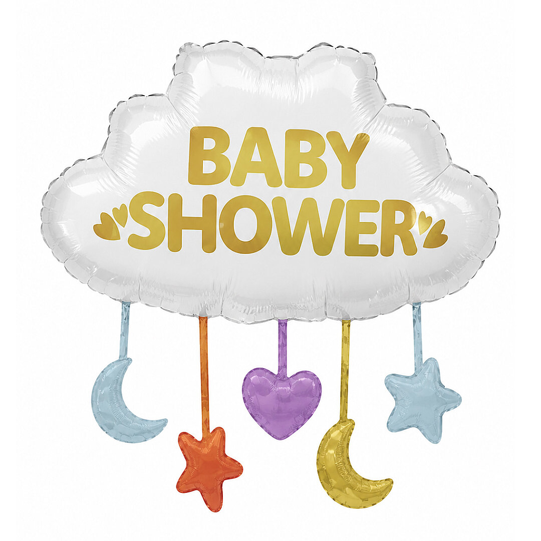 Baby Shower Ayyıldız Püskül Bulut Folyo Balon - Beysüs