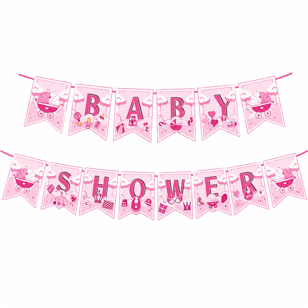 Baby Shower Banner Pembe - 1