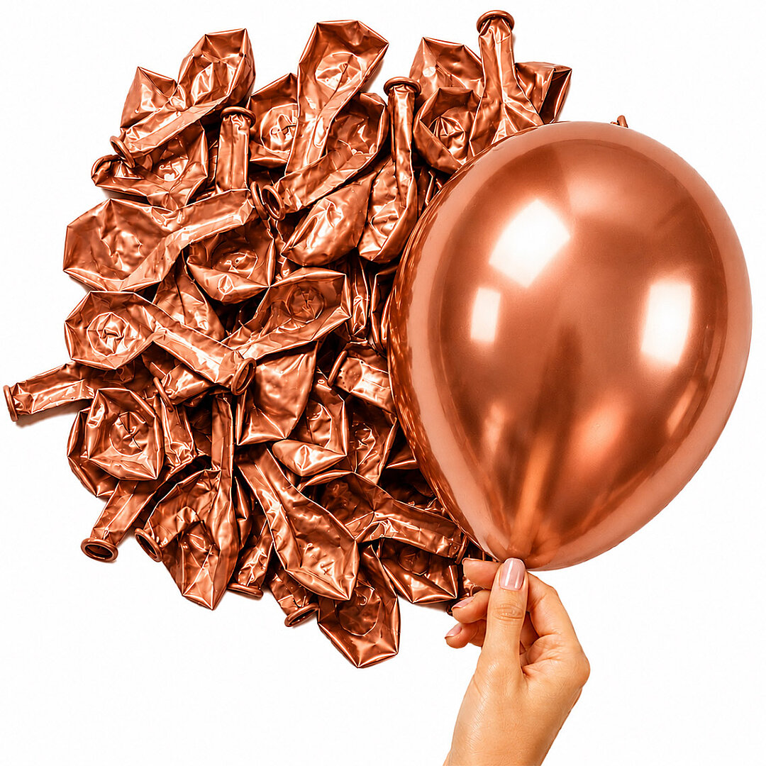 Bakır Renk Lateks krom Balon (15 cm) - 10 Adet - 2