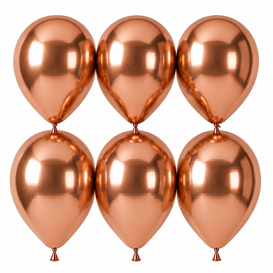 Bakır Renk Lateks krom Balon (30 cm) - 6 Adet - 1