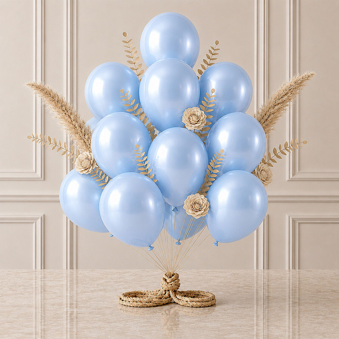Bebek Mavi Renk Lateks Metalik Balon (30 cm) - 12 Adet - 1