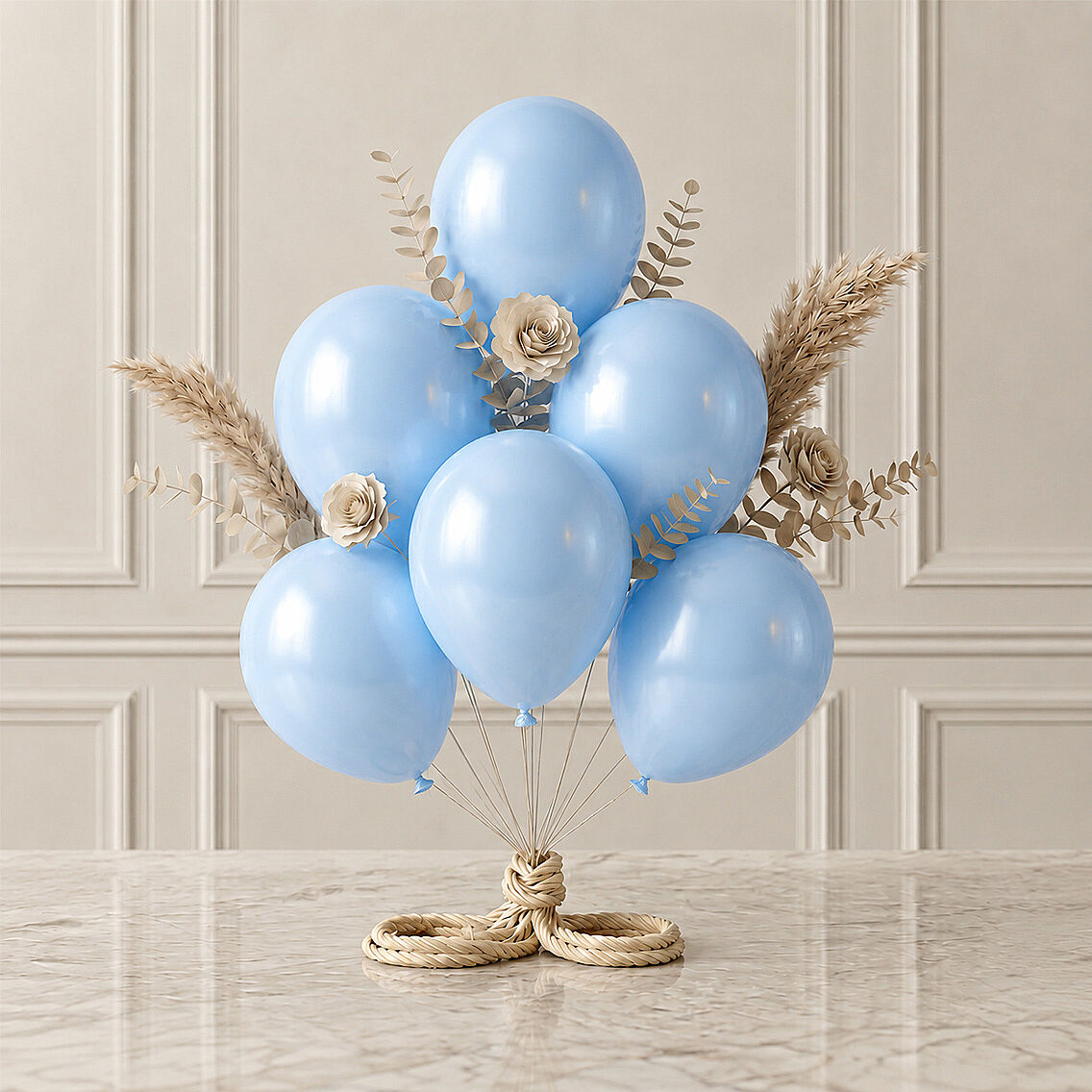 Bebek Mavi Renk Lateks Metalik Balon (30 cm) - 6 Adet - 1