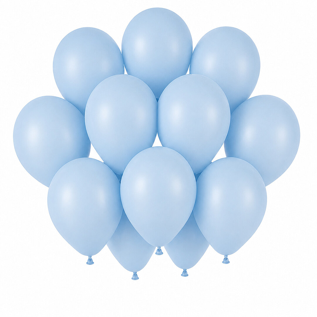 Bebek Mavi Renk Lateks Pastel Balon (30 cm) - 12 Adet - Beysüs