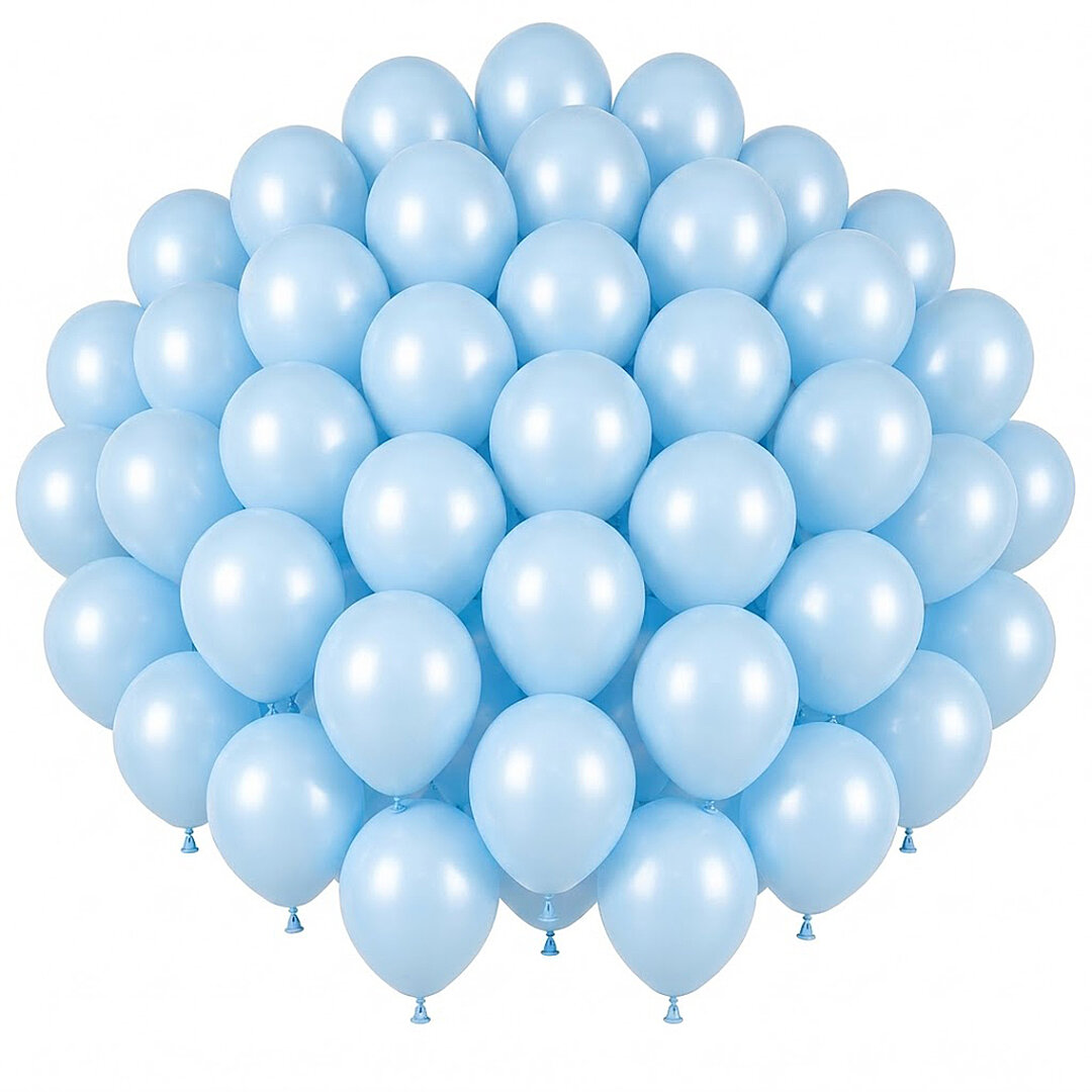 Bebek Mavi Renk Lateks Pastel Balon (30 cm) - 50 Adet - Beysüs