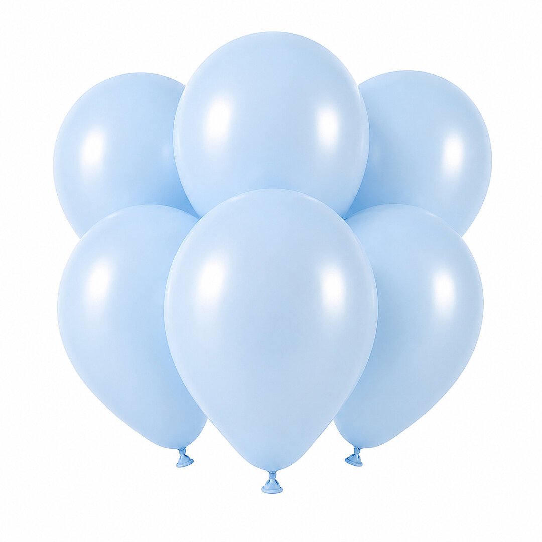 Bebek Mavi Renk Lateks Pastel Balon (30 cm) - 6 Adet - Beysüs