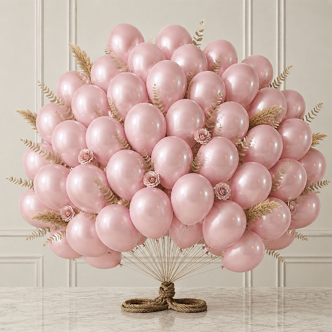 Bebek Pembe Renk Lateks Metalik Balon (30 cm) - 50 Adet - 1