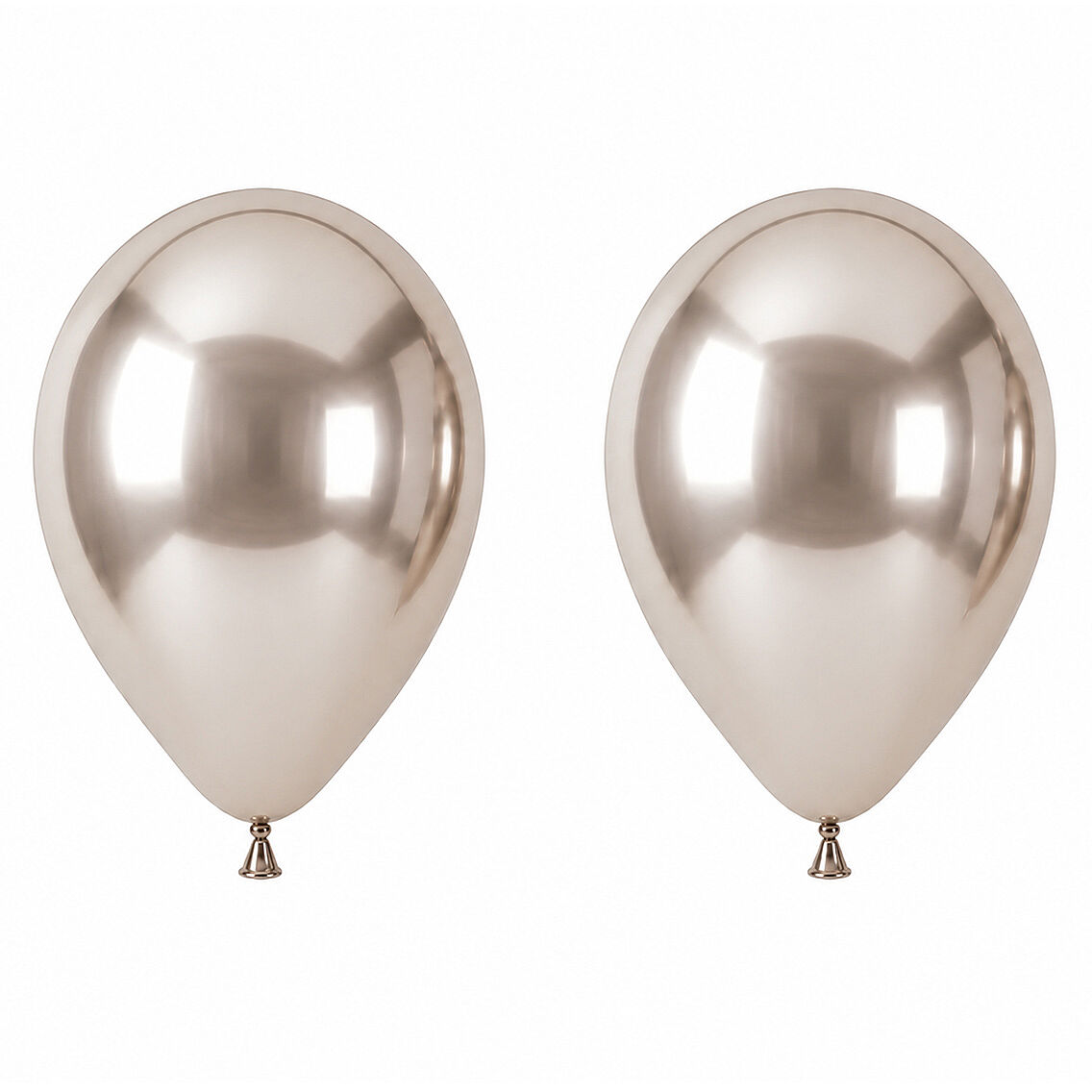 Beyaz Altın Renk Lateks krom Balon (45 cm) - 2 Adet - 1