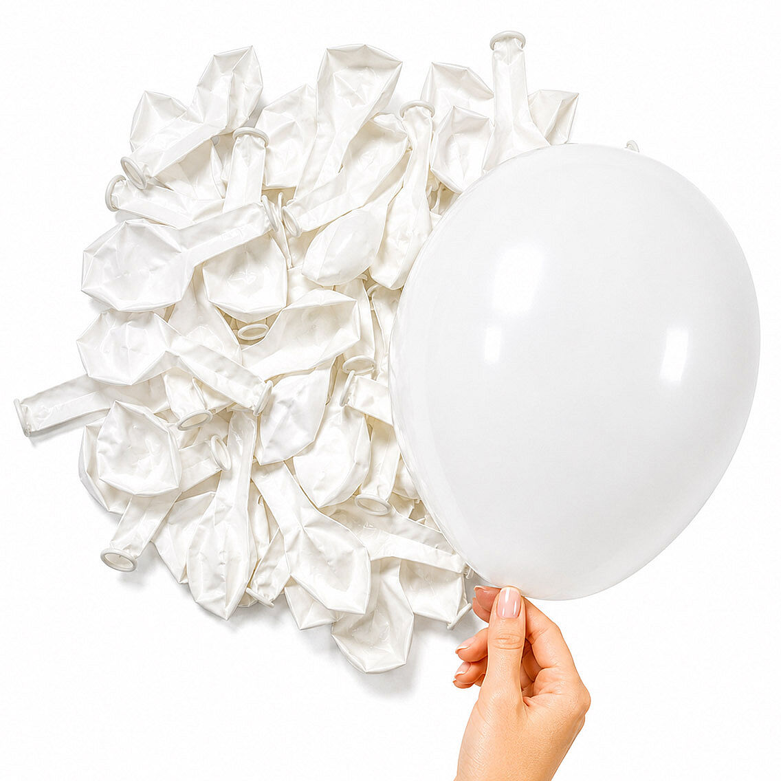 Beyaz Renk Lateks Pastel Balon (13 cm) - 10 Adet - 2