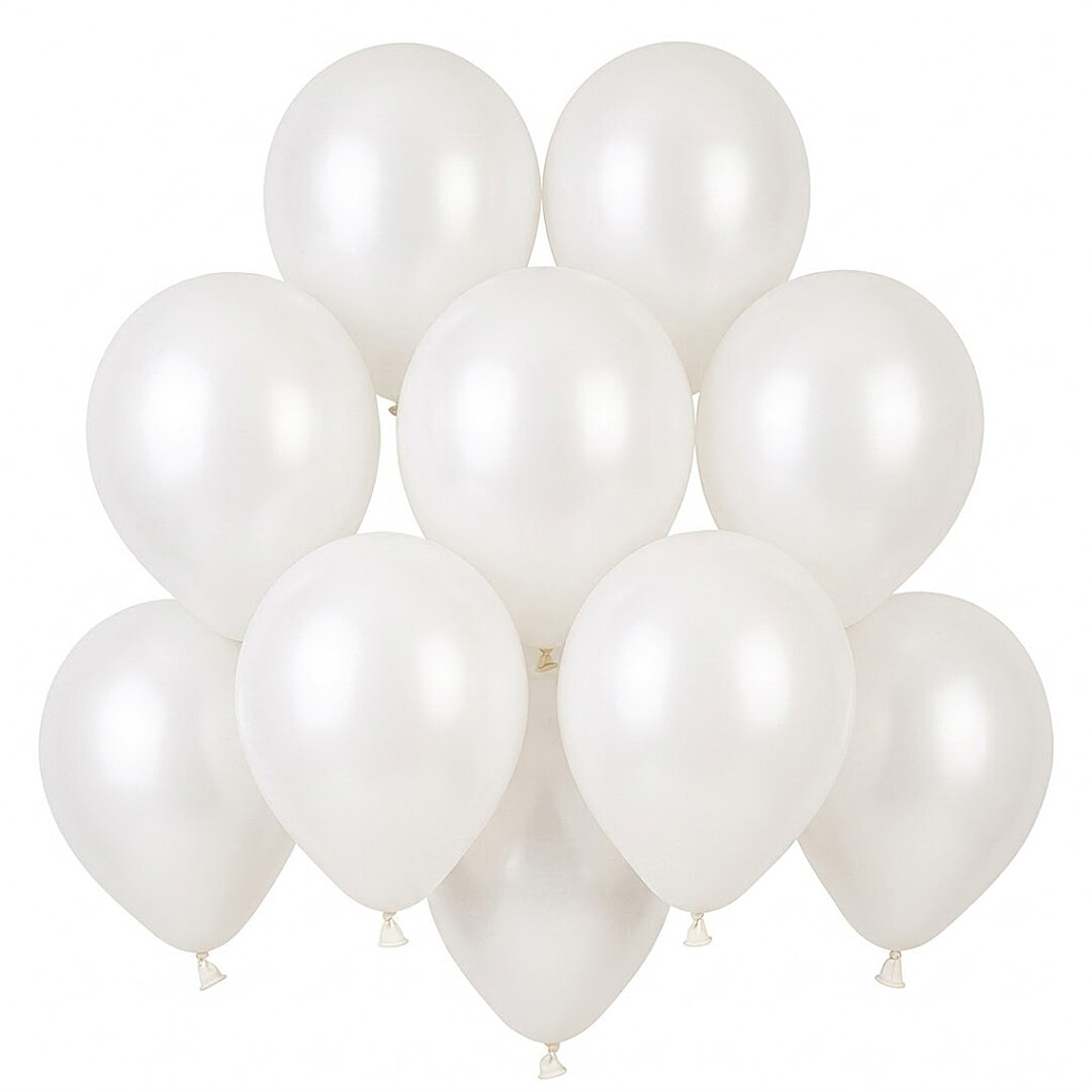 Beyaz Renk Lateks Pastel Balon (13 cm) - 10 Adet - 1
