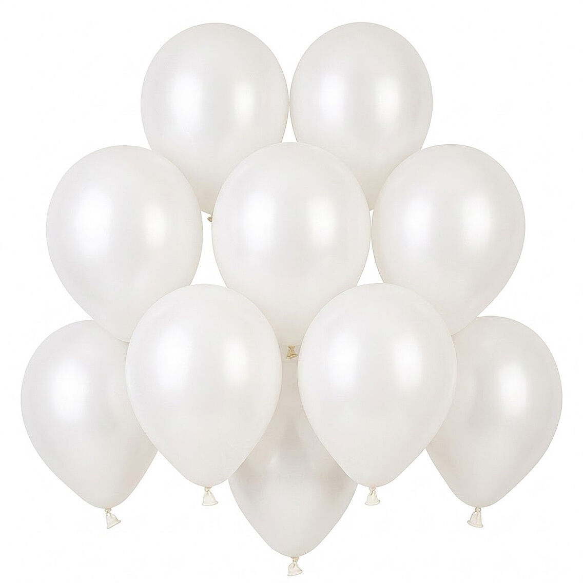Beyaz Renk Lateks Pastel Balon (13 cm) - 10 Adet - 1