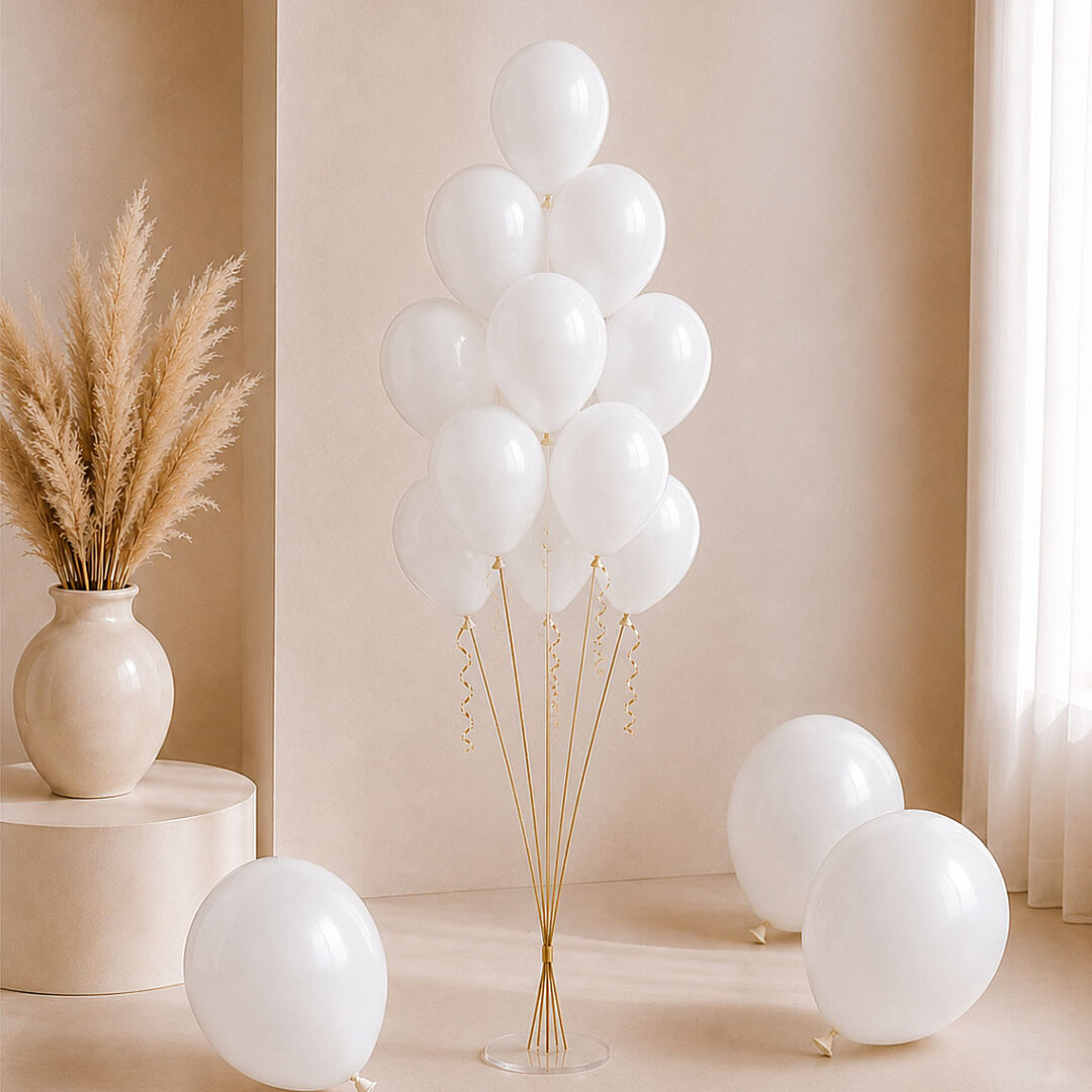 Beyaz Renk Lateks Pastel Balon (30 cm) - 100 Adet - 2