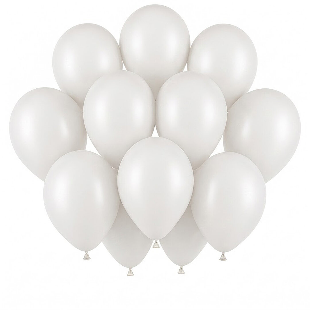 Beyaz Renk Lateks Pastel Balon (30 cm) - 12 Adet - Beysüs
