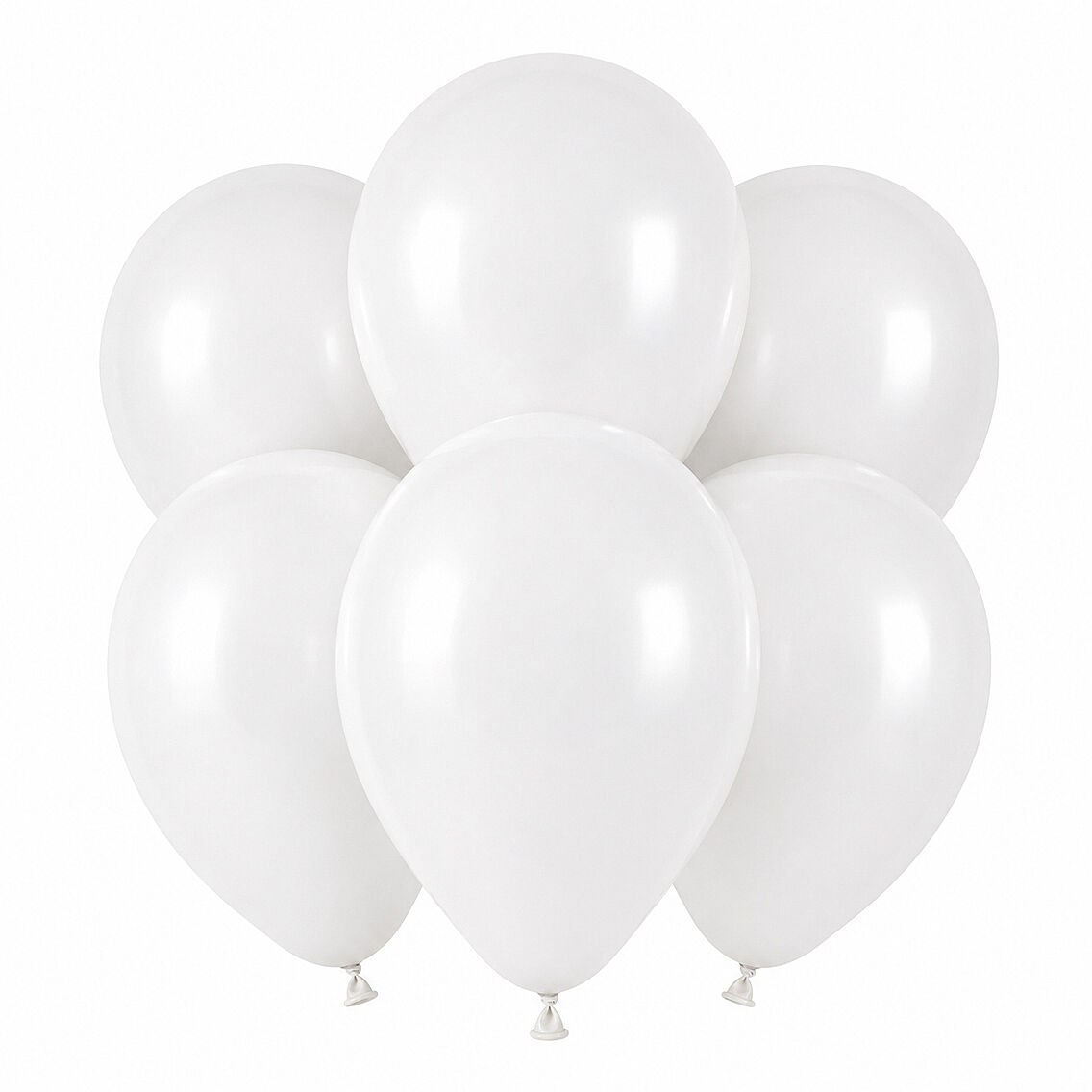 Beyaz Renk Lateks Pastel Balon (30 cm) - 6 Adet - 1