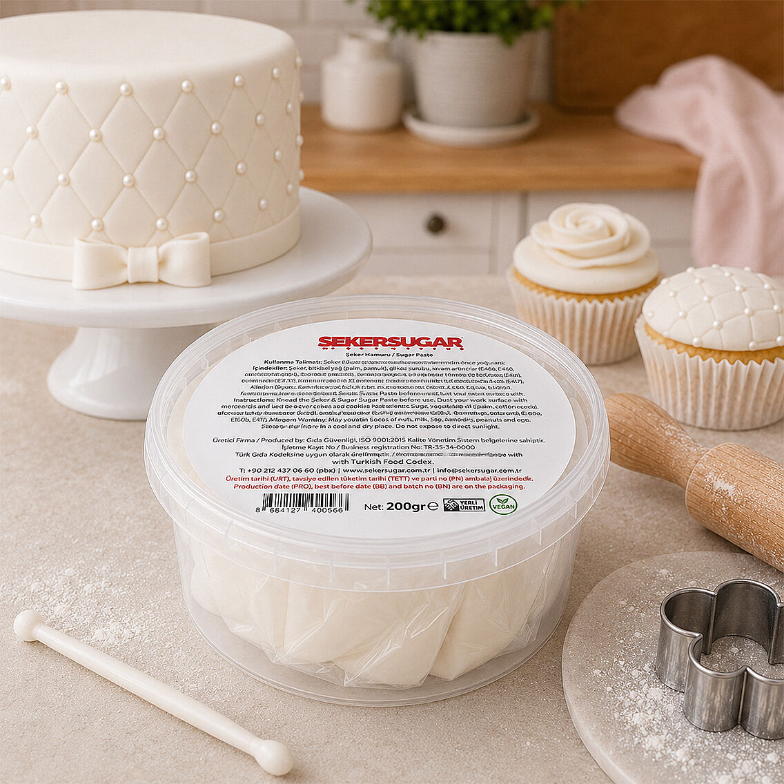 Beyaz Şeker Hamuru 200 g - 1