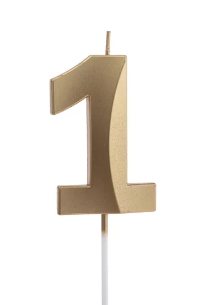 Beysüs Altın Rengi 1 Rakam Pasta Mumu - Beysüs