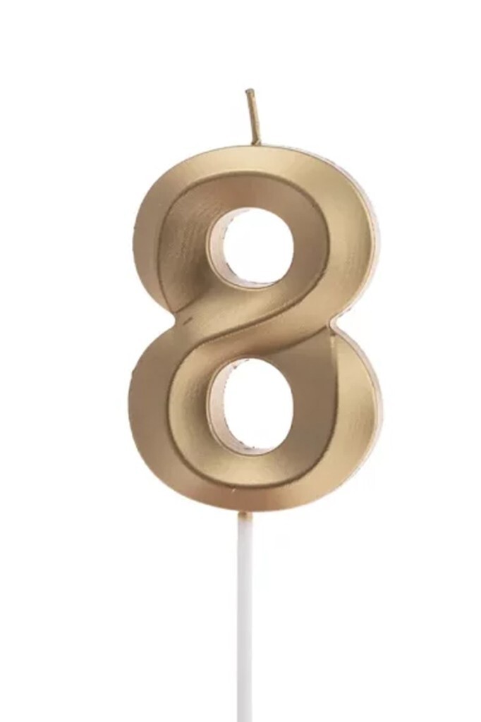 Beysüs Altın Rengi 8 Rakam Pasta Mumu - Beysüs