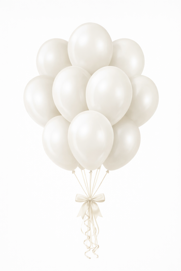 Beysüs Aura Collection Ivory White Balon (Fildişi Beyazı) - 12 İnç - 5 Adet - Beysüs