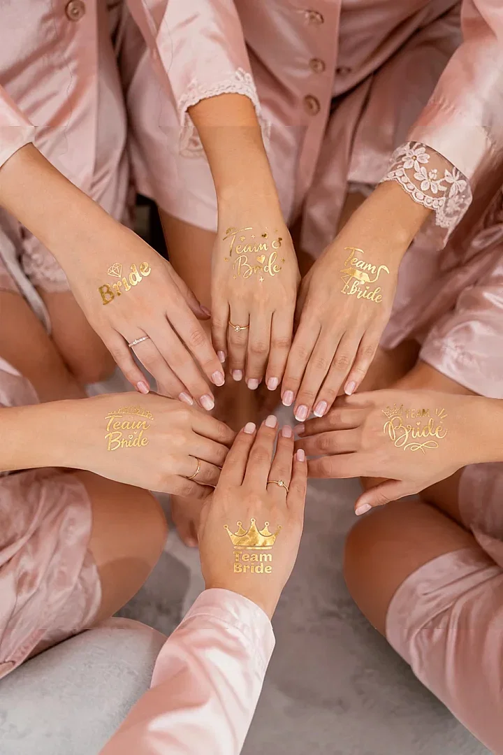 Beysüs Bride To Be Gold Altın Renk Geçici Dövme 1 Bride 5 Team Bride Bekarlığa Veda Partisi - Beysüs