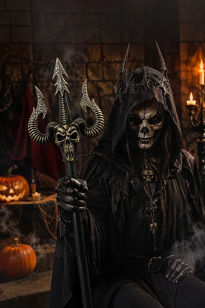 Cadılar Bayramı Halloween 3 Uçlu Boynuzlu Mızrak Asa - Beysüs