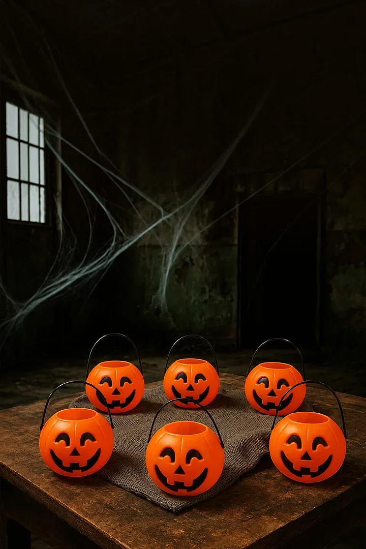 Cadılar Bayramı Halloween Balkabağı Mini Şeker Kovası 6 Lı - Beysüs