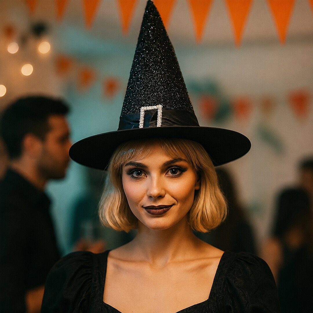 Beysüs Cadılar Bayramı Halloween Cadı Şapkası Kemerli - Beysüs