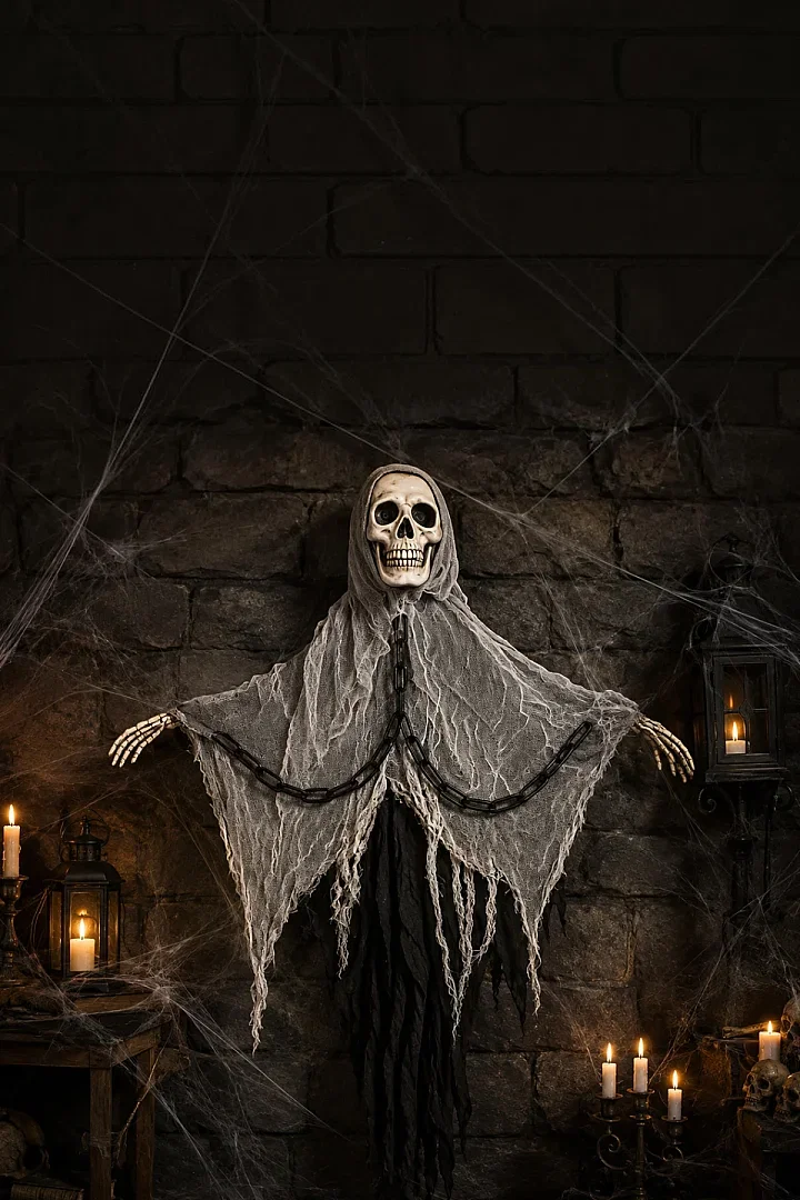 Cadılar Bayramı Halloween Işıklı Sesli İskelet Tavan Süsü - Beysüs