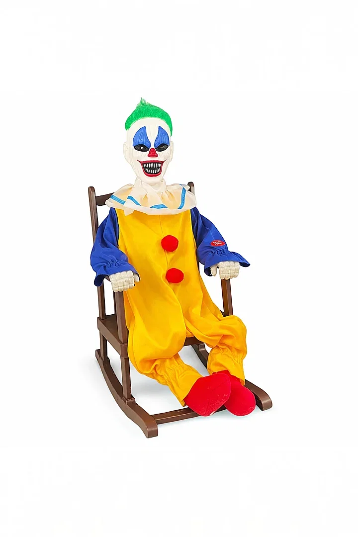 Cadılar Bayramı Halloween Sallanan Sandalyeli Palyaço Dekor Figür Sesli Sensörlü 50 cm - Beysüs (1)