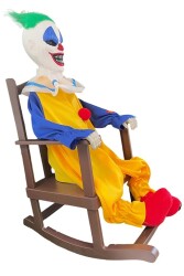 Beysüs Cadılar Bayramı Halloween Sallanan Sandalyeli Palyaço Dekor Figür Sesli Sensörlü 50 cm - Beysüs