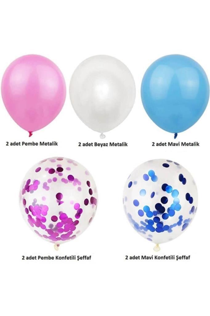 Beysüs Cinsiyet Partisi Girl Boy Mavi Pembe Konfetili Balon Demeti - Beysüs (1)