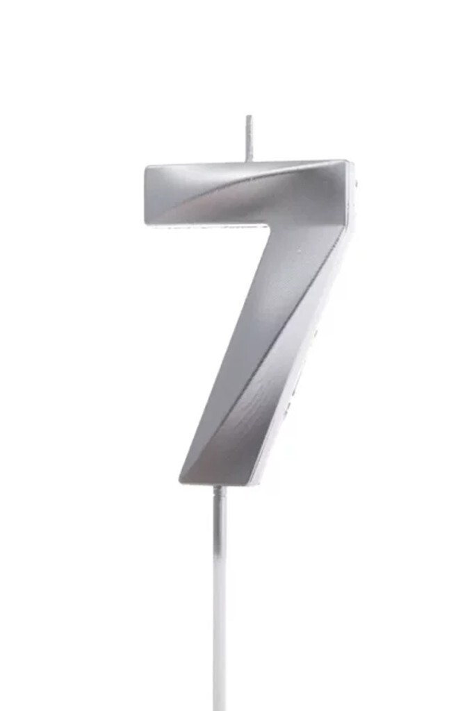 Beysüs Gümüş Rengi 7 Rakam Pasta Mumu - Beysüs