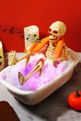 Halloween Cadılar Bayramı Duş Alan Küvetli İskelet - 8
