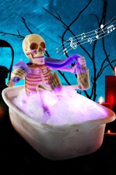 Halloween Cadılar Bayramı Duş Alan Küvetli İskelet - 6