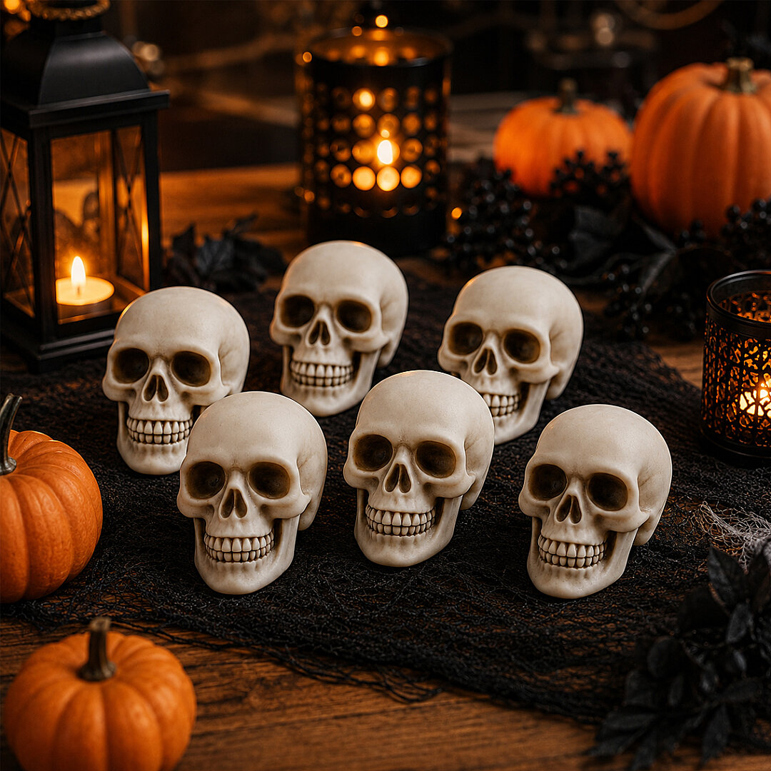Beysüs Halloween Cadılar Bayramı Kuru Kafa 6 lı Beyaz - Beysüs