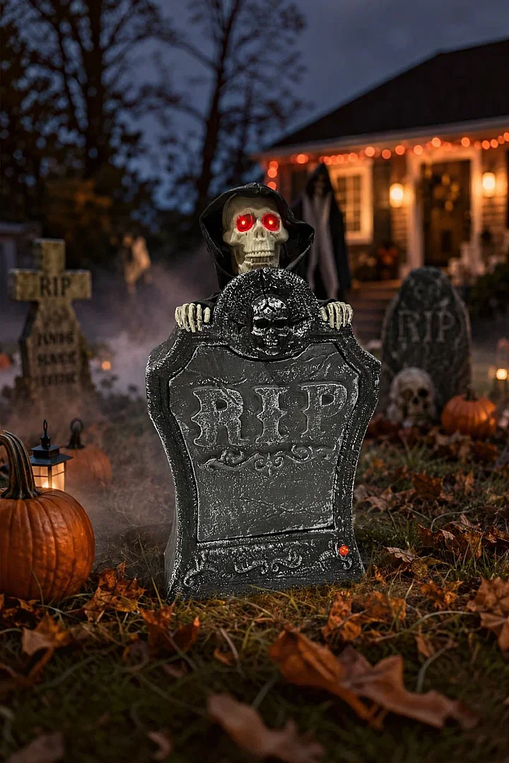 Halloween Cadılar Bayramı Mezar Taşı Hareket Sensörlü Işıklı - Beysüs