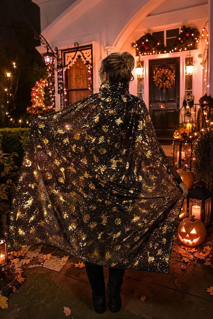Halloween Cadılar Bayramı Pelerin Yetişkin Gold - Beysüs