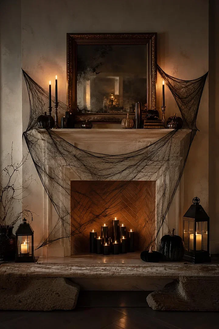 Halloween Cadılar Bayramı Siyah Renk Örümcek Ağı Seti - Beysüs