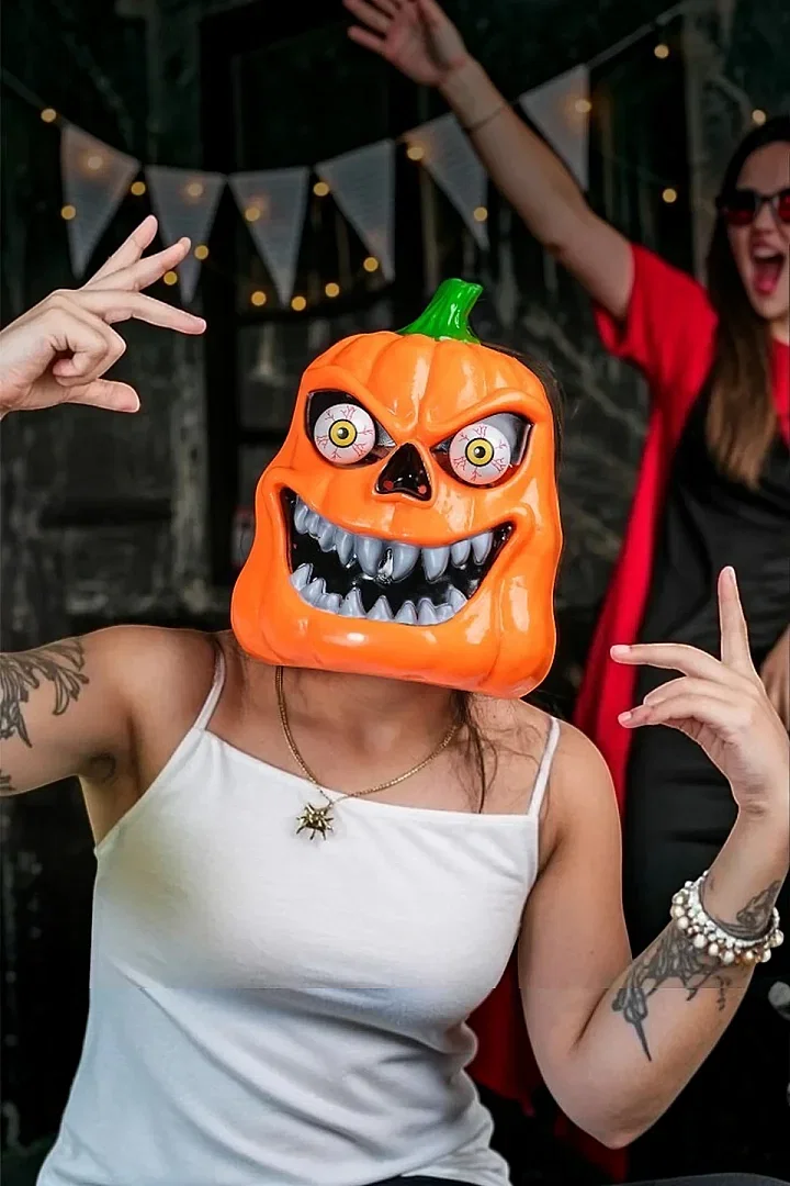 Halloween Maske Bal Kabağı Turuncu - Beysüs