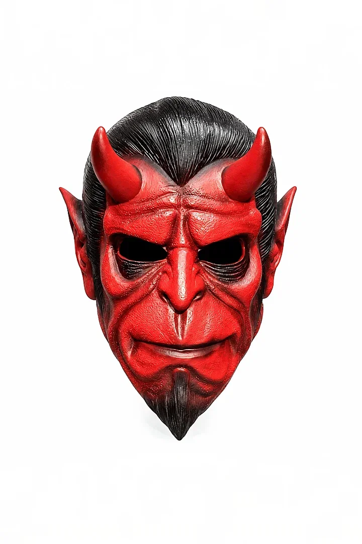 Halloween Maske Hellboy Kırmızı Boynuzlu - Beysüs (1)