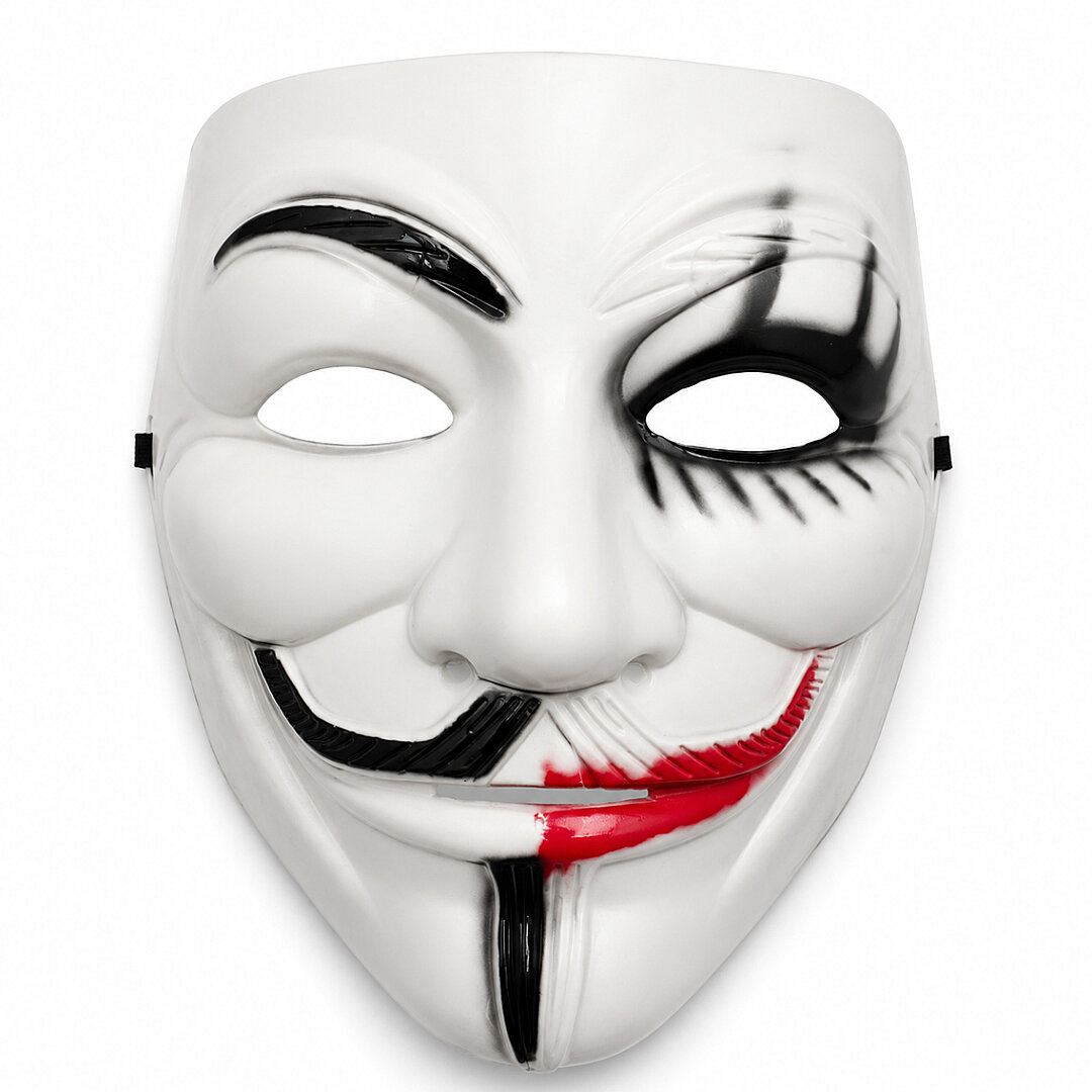 Halloween Maske Vendetta Kırmızı Beyaz Bys0005 - Beysüs
