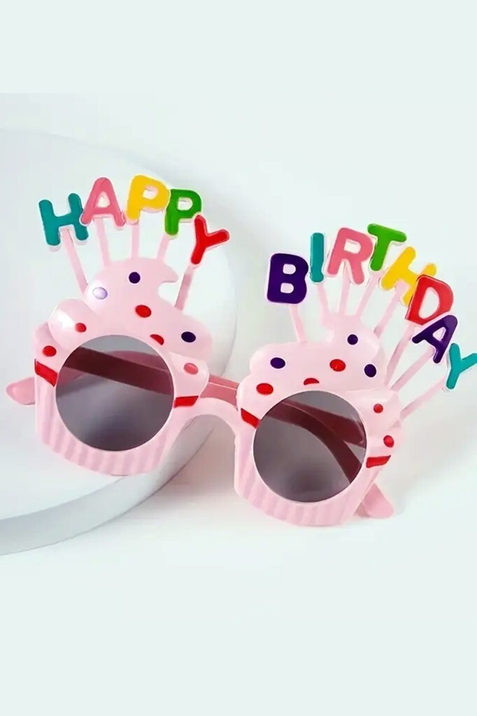 Beysüs Happy Birthday Parti Gözlük Cupcake Temalı Pembe - Beysüs (1)
