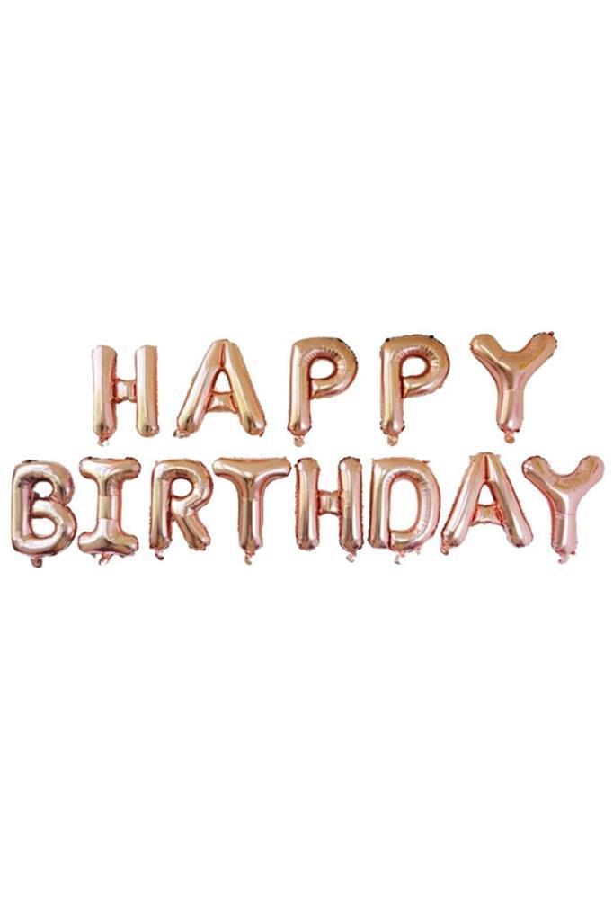 Beysüs Happy Birthday Rose Gold Harf Folyo Balon Set - Beysüs (1)