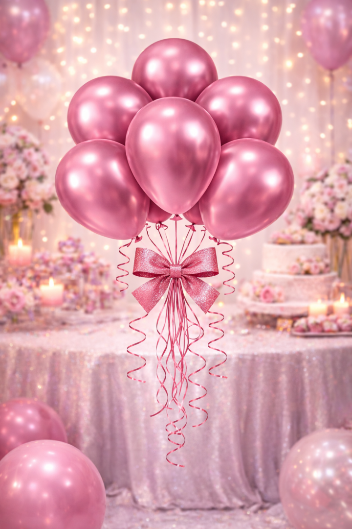 Beysüs Krom Balon Rosegold 12 İnç 5 li - Beysüs