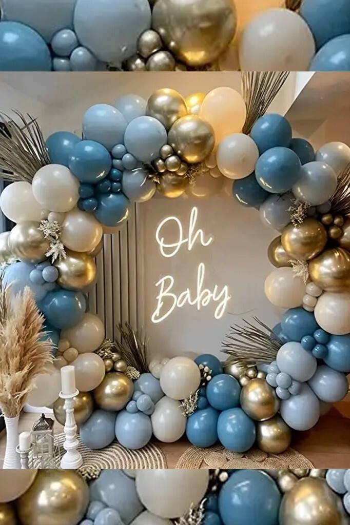 BeySüS Krom Gold Derin Okyanus Fırtına Mavisi Ve Sütlü Kahve Balon Zinciri 60 Adet - Beysüs