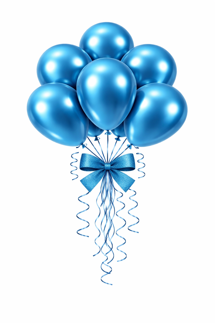 Beysüs Mavi Krom Balon 7 adet 12inç - Beysüs