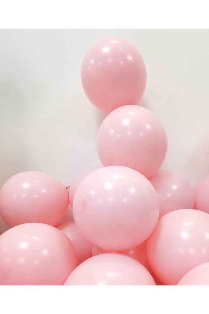 Beysüs Pembe Makaron Balon Soft Pastel Doğum Günü Balonu 10 Adet - Beysüs