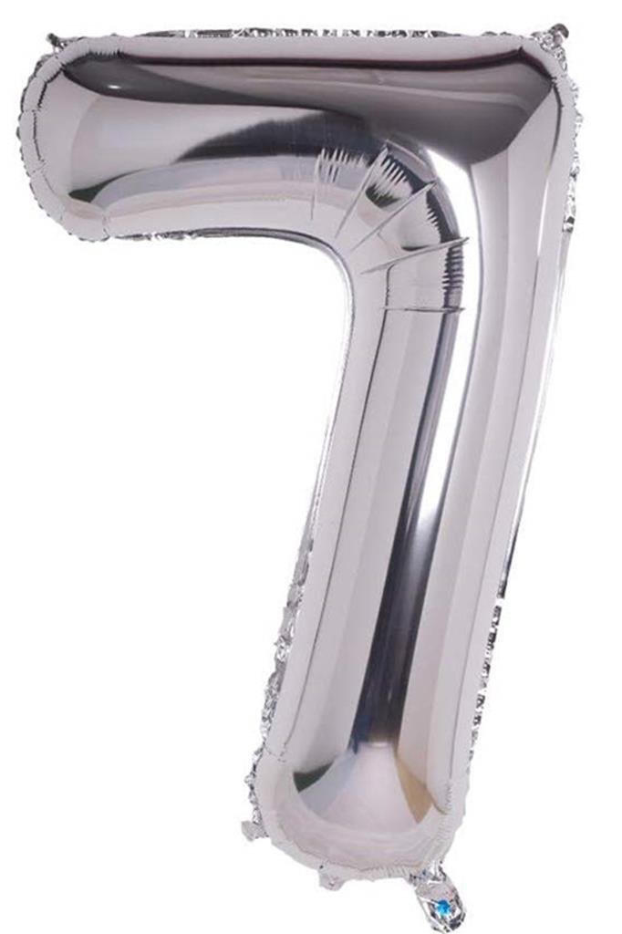 Beysüs Rakam Folyo Balon Gümüş 7 Rakam 40 İnç - Beysüs