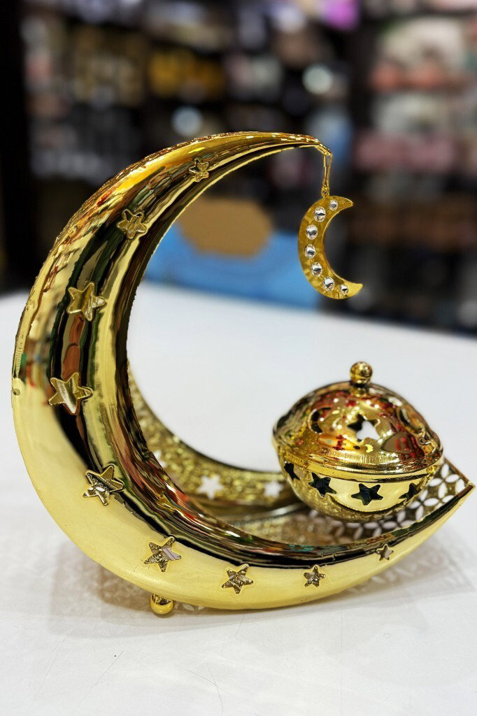 Beysüs Ramazan Metal Dekarasyon Tütsülük Mumluk Gold 20 cm - Beysüs (1)